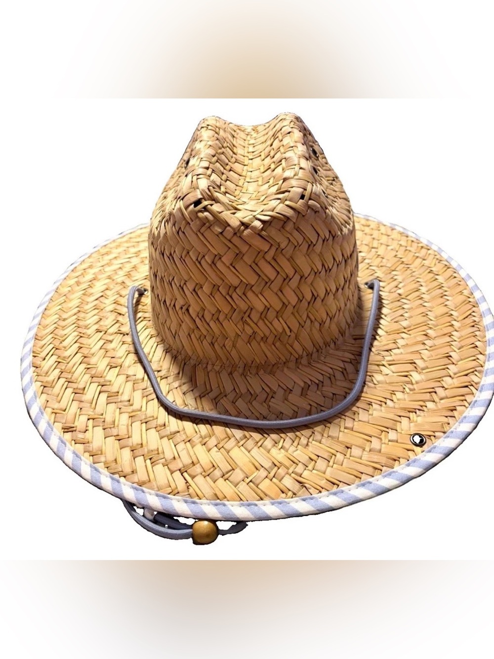 Sense + Soleil Main Line Signature Hat | Blue & White Stripe | Worn Twice | EUC